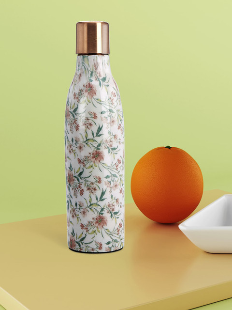 

Living scapes by Pantaloons Off White Printed Copper Water Bottle