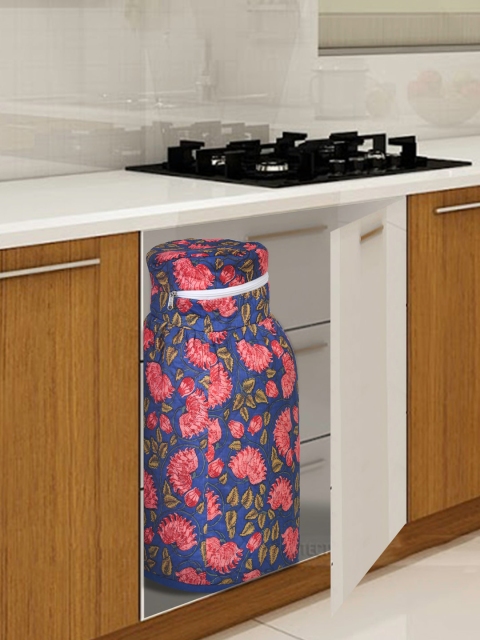 

Rajasthan Decor Unisex Blue & Pink Printed Cotton Cylinder Cover