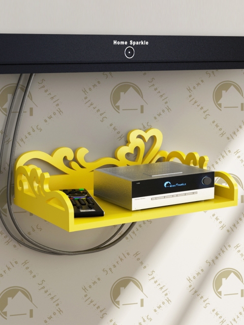 

Home Sparkle Yellow Carved Set Top Box Holder