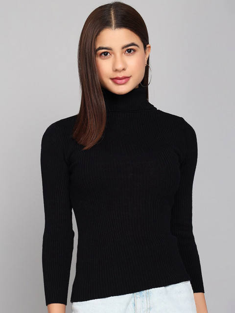 

Darzi Women Black Solid Pullover
