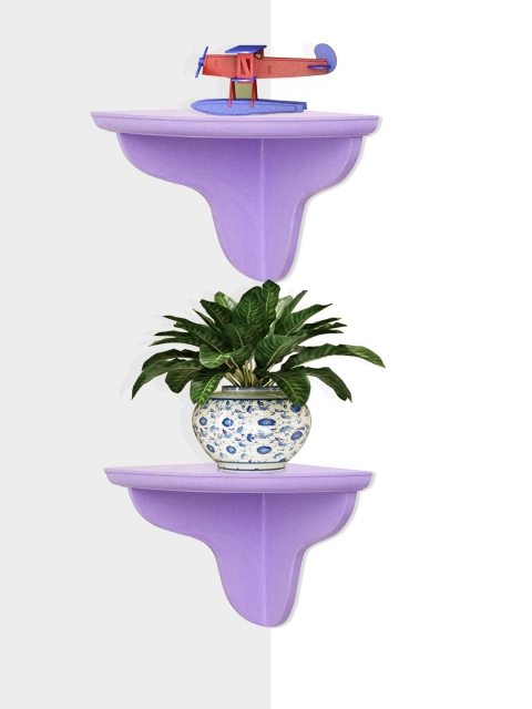 

Home Sparkle Set of 2 Purple Corner Wall Shelves