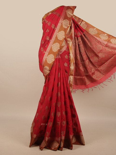 

Pothys Maroon & Golden Ethnic Motifs Jute Silk Saree