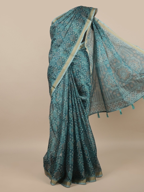 

Pothys Blue Bandhani Zari Saree