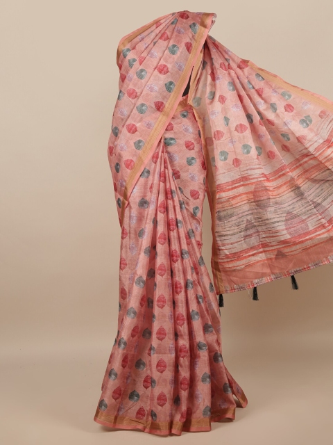 

Pothys Pink & Green Floral Saree