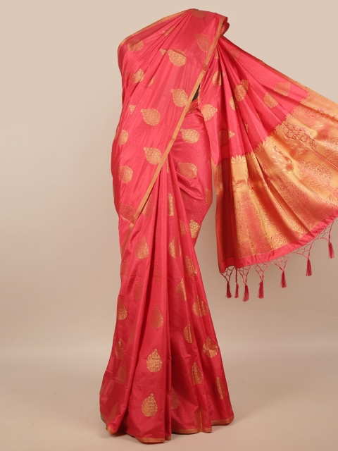 

Pothys Pink & Golden Ethnic Motifs Jute Silk Saree