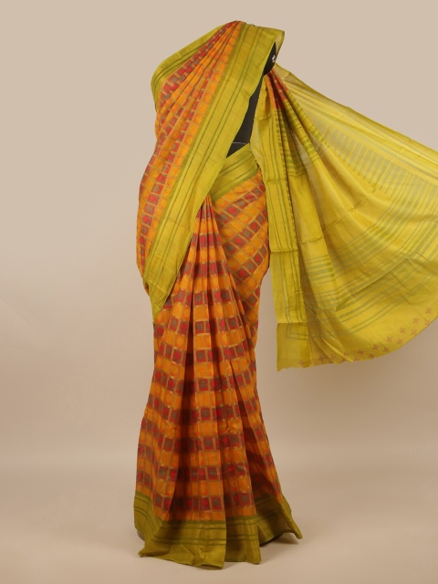 

Pothys Orange & Red Woven Design Zari Jute Silk Saree