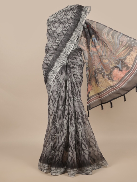 

Pothys Grey & Charcoal Linen Blend Saree