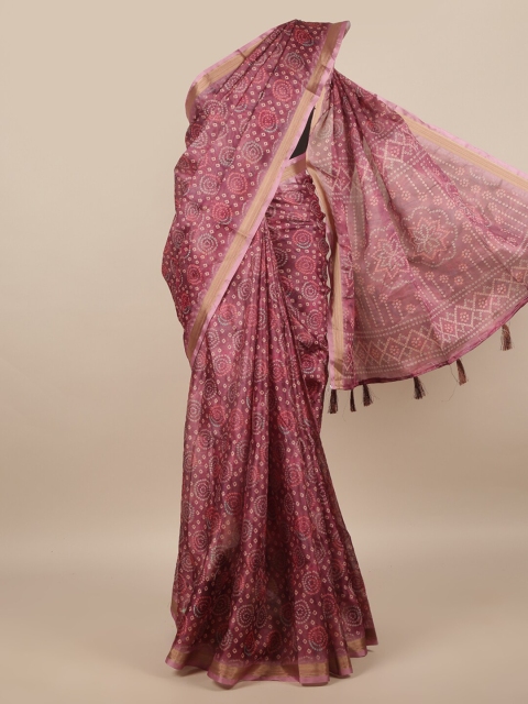 

Pothys Purple & Pink Bandhani Zari Saree