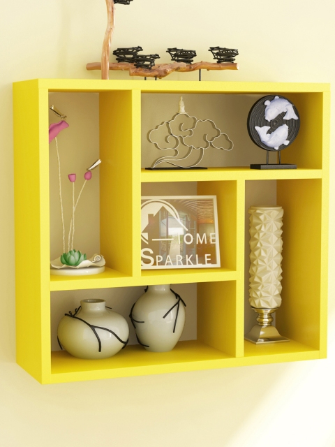 

Home Sparkle Yellow Square Wall Shelf