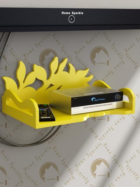 

Home Sparkle Yellow Carved Wooden Set Top Box Holder