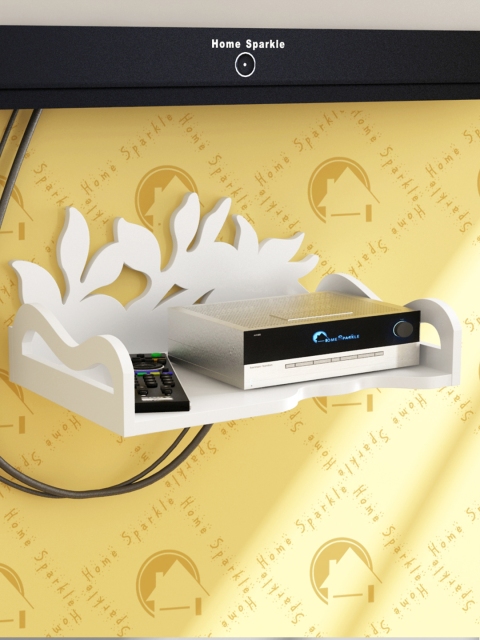 

Home Sparkle White Carved Wooden Set Top Box Holder