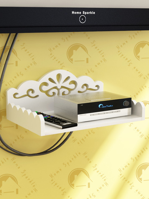 

Home Sparkle White Carved Wooden Set Top Box Holder
