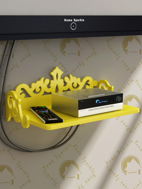 

Home Sparkle Yellow Carved Wooden Set Top Box Holder