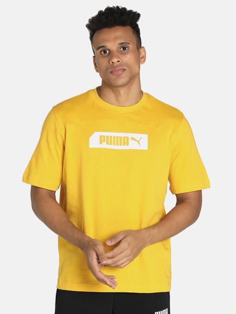 

Puma Men Yellow & White Brand Logo Printed NU-TILITY Outdoor T-shirt
