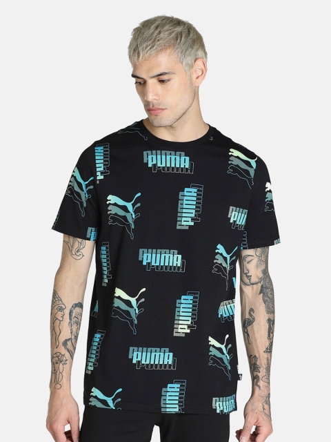 

Puma Men Black Brand Logo Printed T-shirt