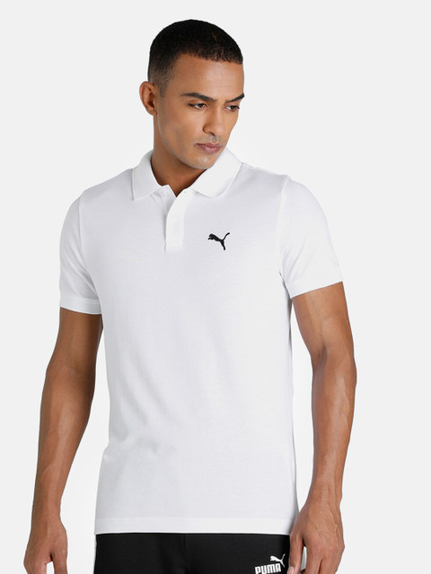 

Puma Men White Polo Collar Czech RepublicSlim Fit T-shirt