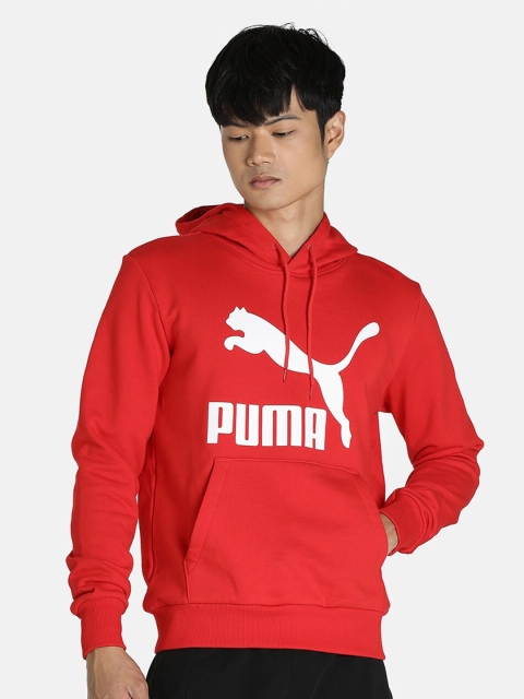 

Puma Men Red Printed Hooded Cotton Sweatshirt