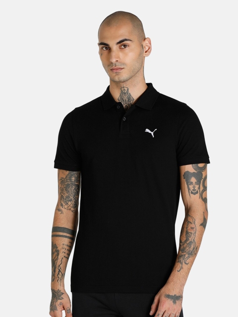

Puma Men Black Polo Collar Cotton Slim Fit T-shirt