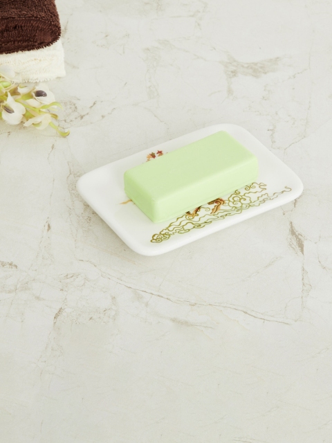 

Home Centre White Art of Asia-Tiger Tales Tian White Printed Ceramic Soap Dish