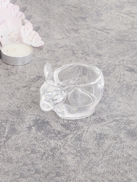 

Home Centre Transparent Bunny Shaped Glass Candle Holder