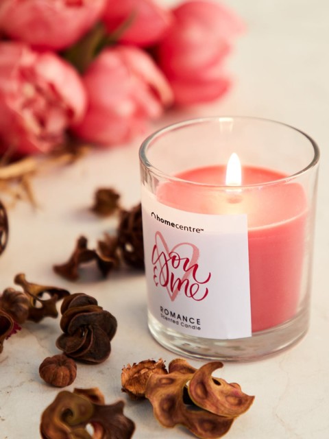 

Home Centre Red Printed Scented Glass Candle