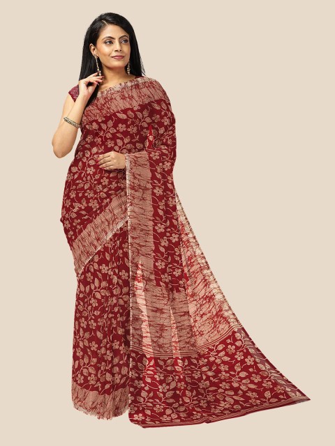 

Kalamandir Red Floral Printed Saree