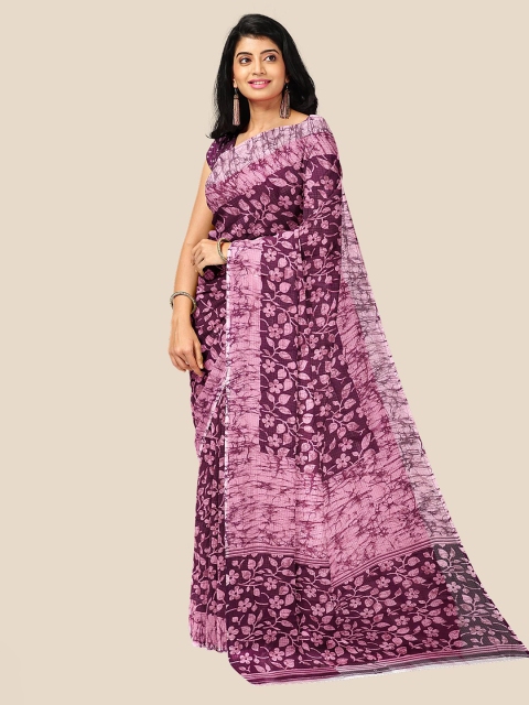 

Kalamandir Magenta & Pink Floral Silk Cotton Saree