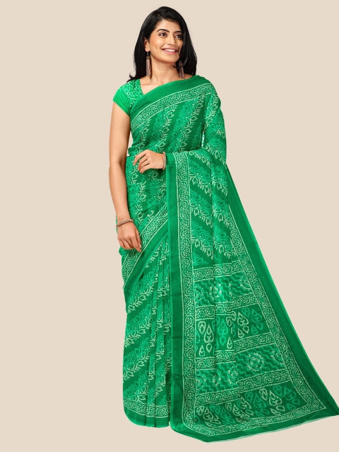 

Kalamandir Green Ethnic Motifs Silk Cotton Saree