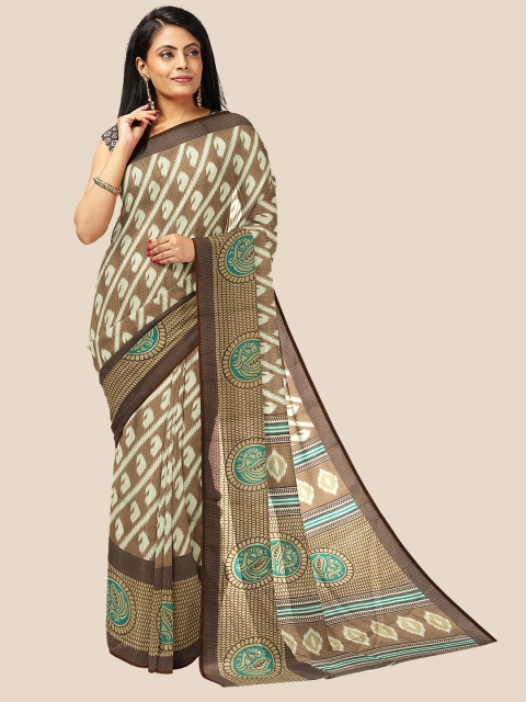 

Kalamandir Beige & Off White Leheriya Silk Blend Saree
