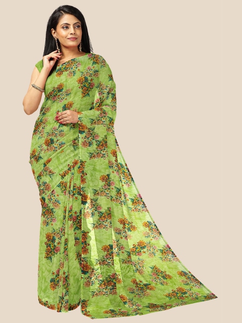 

Kalamandir Green & Mustard Floral Silk Cotton Saree