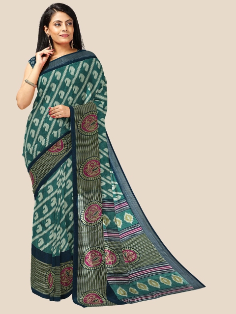 

Kalamandir Blue & Pink Ethnic Motifs Saree