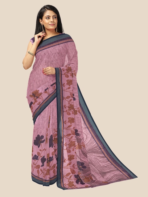 

Kalamandir Women Pink Floral Print Georgette Saree