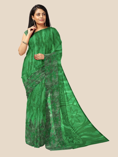 

Kalamandir Green & Grey Floral Printed Saree