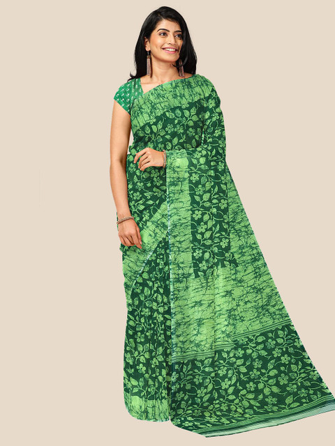 

Kalamandir Green Floral Silk Cotton Saree