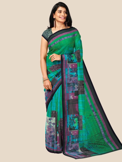 

Kalamandir Blue & Purple Pure Georgette Saree