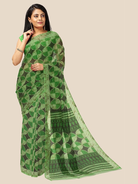 

Kalamandir Green & Black Pure Georgette Saree