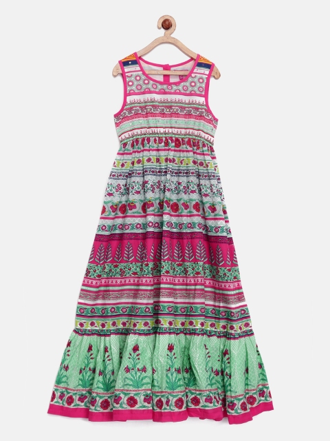 

Biba Girls Multicoloured Printed A-Line Midi Dress, Multi