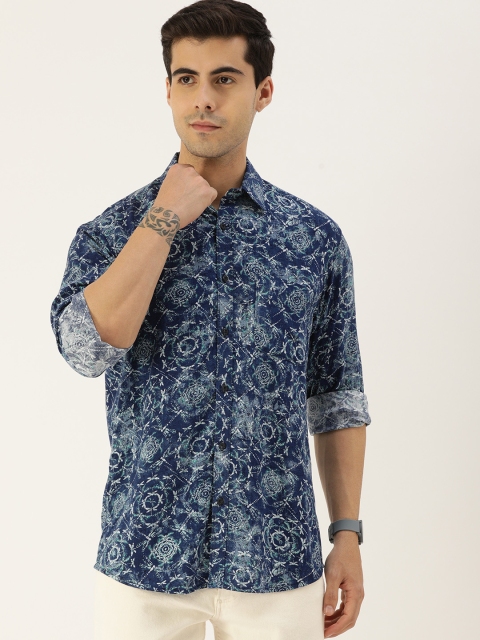 

Bene Kleed Men Navy Blue & White Printed Casual Shirt