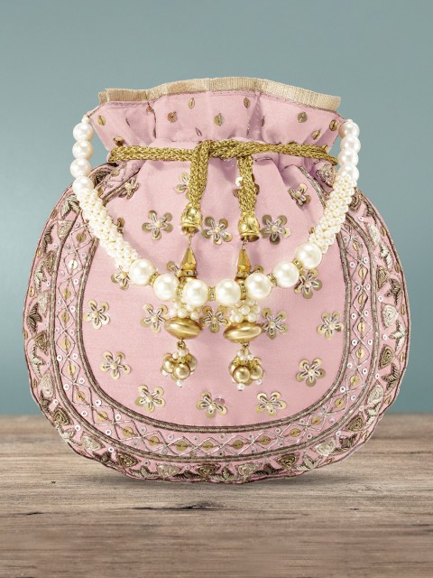 

Peora Pink Embellished Potli Clutch