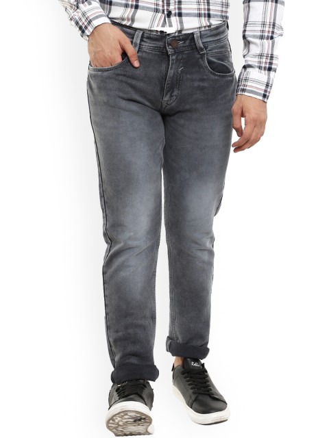 

V-Mart Men Grey Slim Fit Mildly Distressed Light Fade Stretchable Jeans