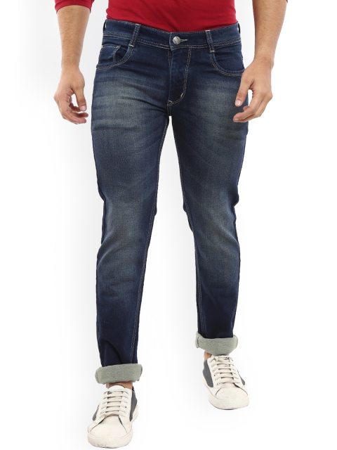 

V-Mart Men Turquoise Blue Slim Fit Heavy Fade Stretchable Jeans