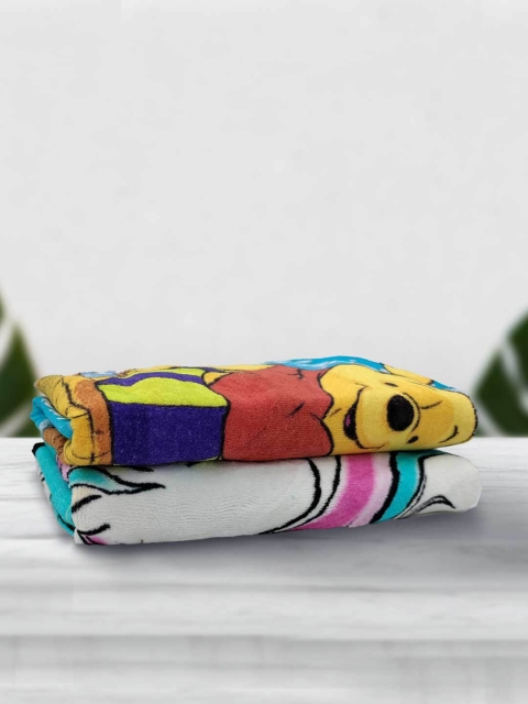 

YK Kids Set Of 2 Multicoloured 380 GSM Cartoon Characters Printed Bath Towels, Multi