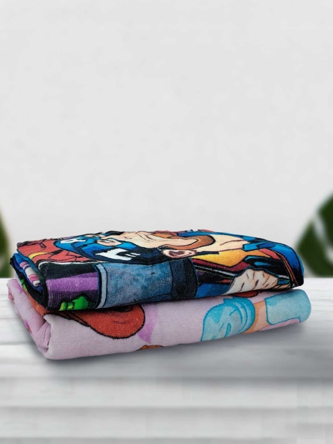 

YK Set of 2 Multi Princess & Avengers Printed 380 GSM Cotton Towels