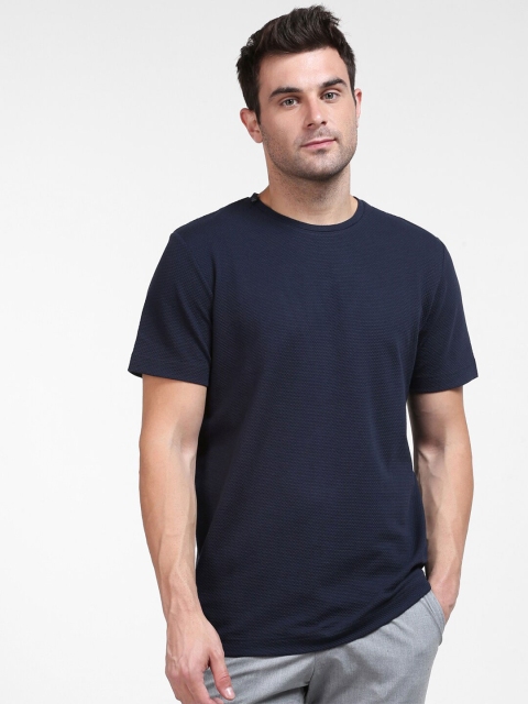 

SELECTED Men Navy Blue Organic Cotton T-shirt
