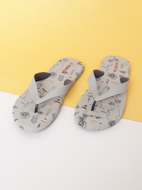 

Forca by Lifestyle Men Grey Printed EVA Thong Flip-Flops