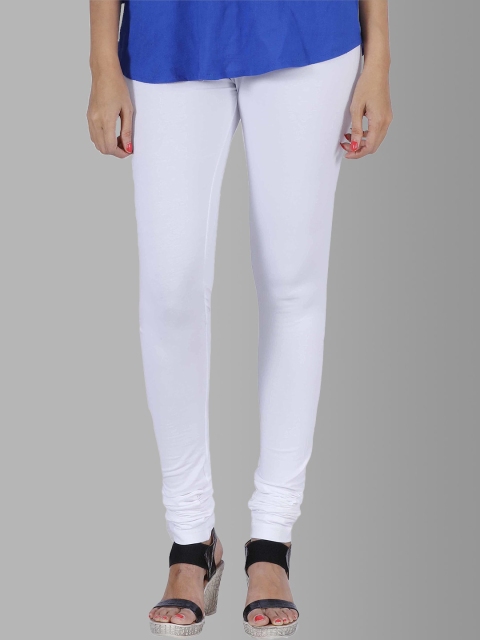 

Feather Soft Elite Women White Solid Churidhar Leggings