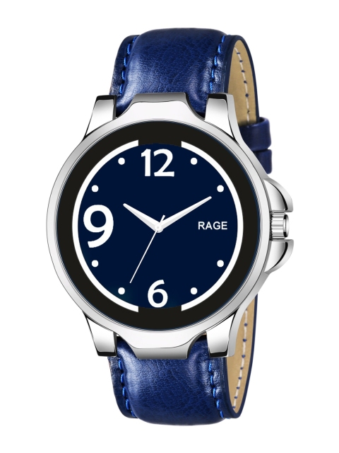 

Rage Enterprise Men Blue Dial & Blue Leather Bracelet Style Straps Analogue Watch R-759