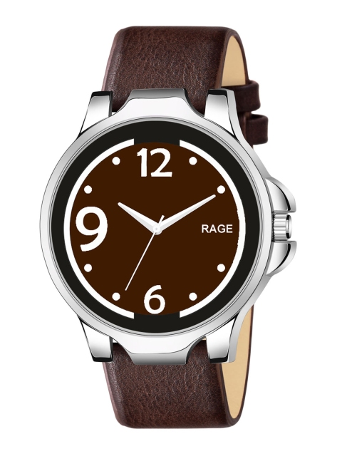 

Rage Enterprise Men Brown Printed Dial & Brown Leather Straps Analogue Watch R-759-BROWN