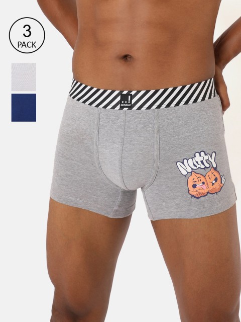 

RAD.MAD.BAD Men Pack Of 3 Solid Trunks RMB-TR-BLR-W-G-B, Blue