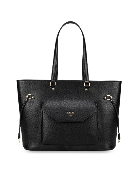 

Da Milano Black Leather Structured Shoulder Bag